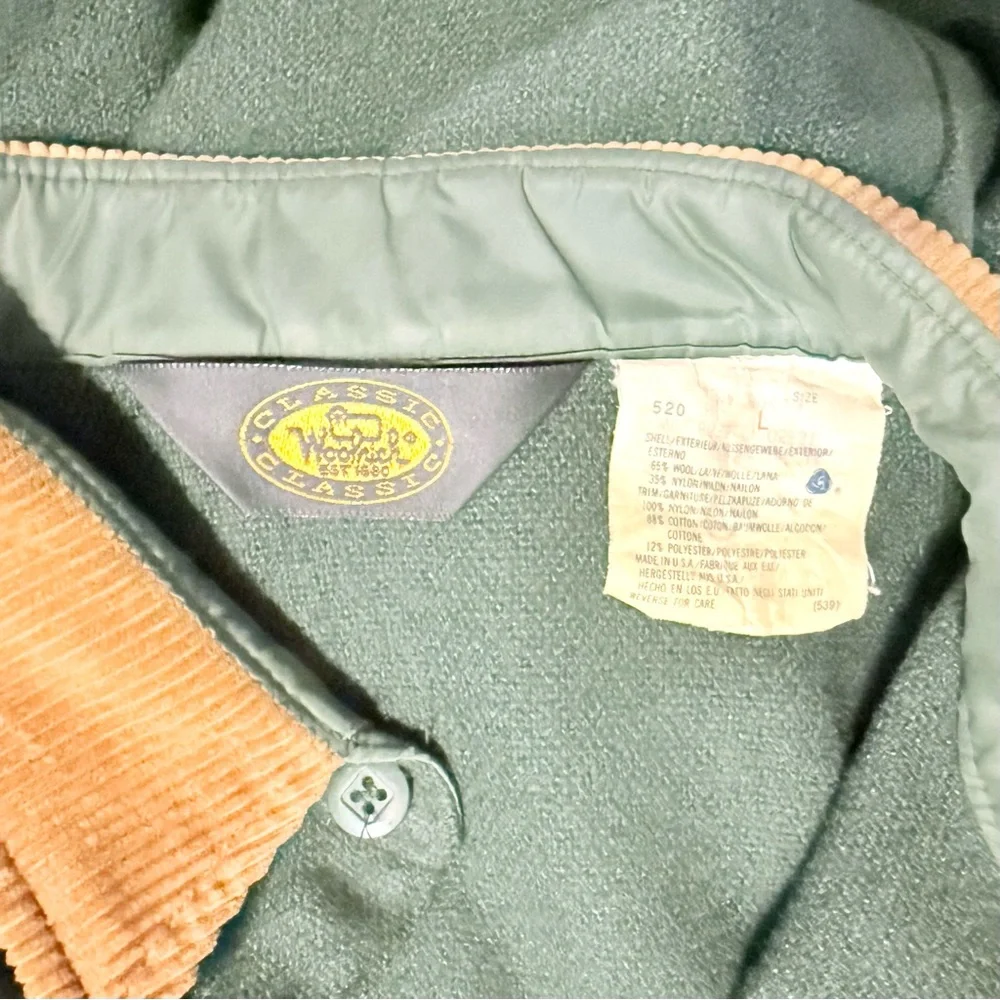 Woolrich Green Wool Collared Collar Field Shirt
